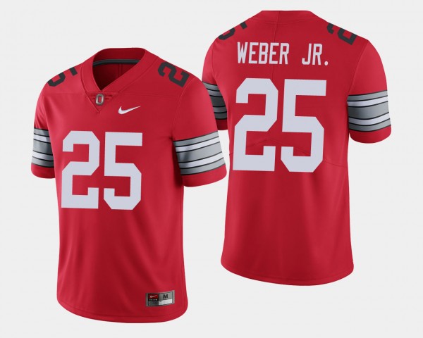 Ohio State Buckeyes Mike Weber Men's #25 Limited 2018 Spring Game Scarlet College Football Jersey 2404UOHJ1